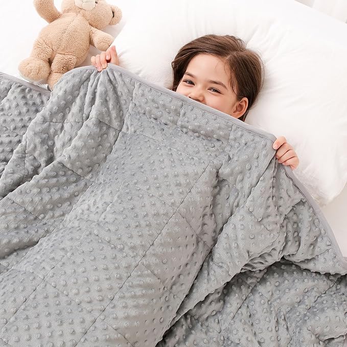 3lbs Weighted Blanket, Cooling Soft Minky Dot Heavy Blankets, 36"x48" | Gentle Hug-Like Comfort, Reversible Cooling & Cozy for All Seasons, 7-Layer for Even Weight Distribution, Machine Washable