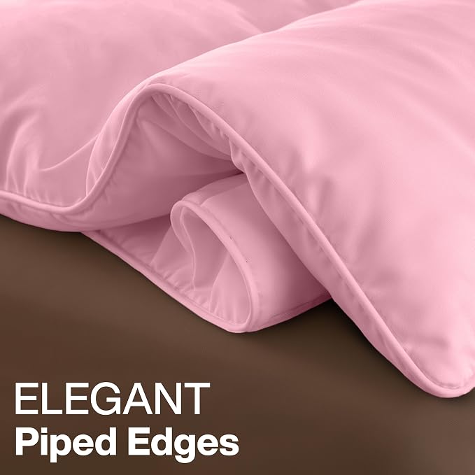 Utopia Bedding Twin Comforter, Duvet Insert, Pink, 64 x 88 Inches | Soft and Fluffy Down Alternative Bed Comforter, All Season, Breathable, Corner Tabs, Box Stitched, Durable, Machine Washable