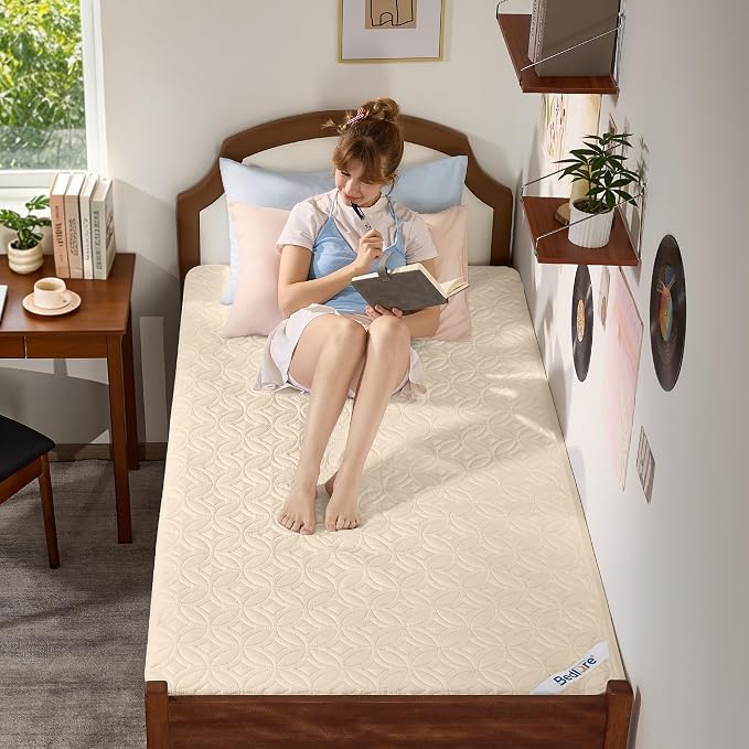 2 Pack Waterproof Mattress Protector Twin XL, Deep Pocket, for College Dorm | Bedlore Soft Breathable Bed Mattress Cover Pad, Fits 6-15 Inch Deep Mattresses, Ideal for Bedroom, Hotel, Beige