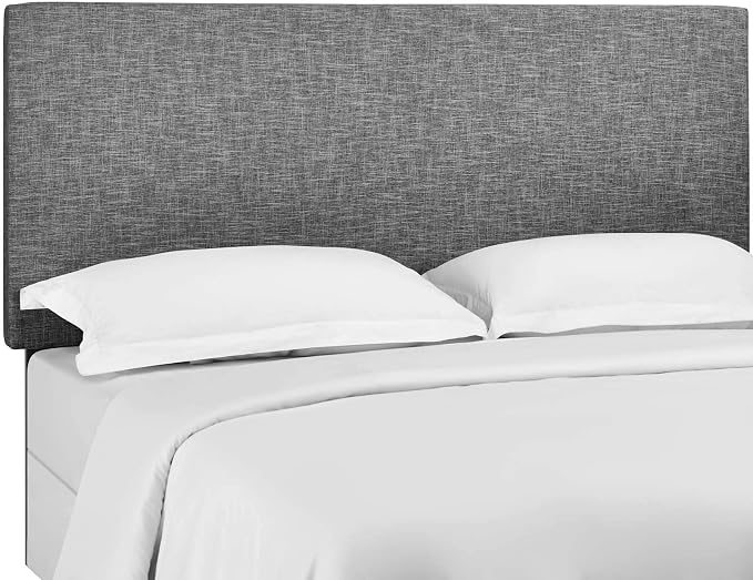 Modway Taylor Full/Queen Upholstered Linen Fabric Headboard, Light Gray