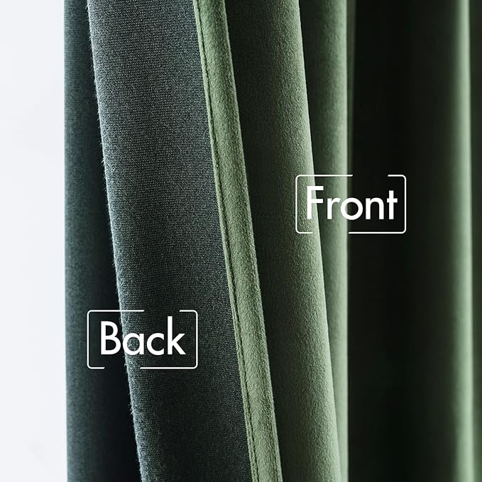 MIULEE Velvet Curtains Extra Wide 66x84 inches Olive Green Curtains | Luxury, Room Darkening Curtains for Sliding Door Bedroom Living Room, Thermal Insulated, Window Drapes, Back Tab, 2 Panels