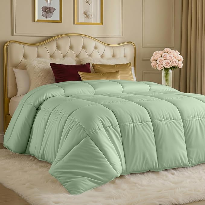 Utopia Bedding Duvet Insert, Twin Comforter 64 x 88 Inches, Sage Green | Cozy All Season Comforter for Kids and Teens, Unisex, Down Alternative Fill, Soft Microfiber Shell, Machine Washable.