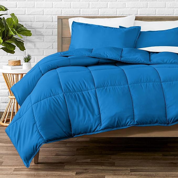Bare Home Full Comforter Set - 1800 Ultra Soft (Full, Medium Blue) | All-Season, Breathable, Hypoallergenic, Premium 1800, Warm, Cozy
