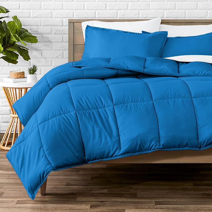 Bare Home Queen Comforter Set - 1800 Ultra Soft (Queen, Medium Blue) | All-Season, Breathable, Hypoallergenic, Premium 1800, Warm, Cozy