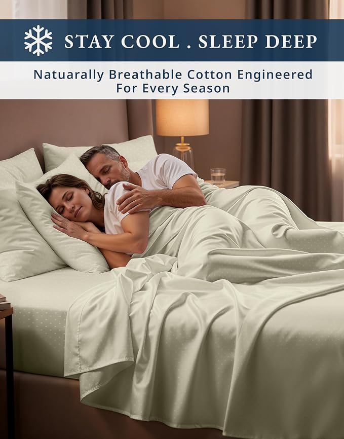 LANE LINEN Deep Sheets King 100% Egyptian Cotton Sateen - Linen | Brown Sheets King - 4-Piece Set, For A Luxurious Night's Sleep, For A Silky Hotel-Style Bed, Softer With Every Wash