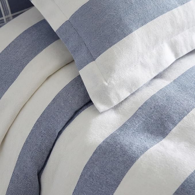 Nautica - Twin Duvet Cover Set, Cotton Reversible Bedding with Matching Sham, Mediterranean Inspired Bedding Set for All Seasons (Fairwater Blue, Twin)