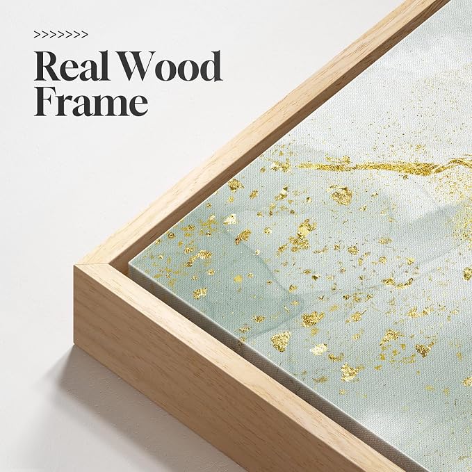 Large Framed Sage Green Gold Abstract Wall Art, 3 Piece Set, Each 20x30 In | Green gold pictures, Canvas print, Wood frame, Modern painting, Minimalist artwork, Wall decor for living room bedroom dining