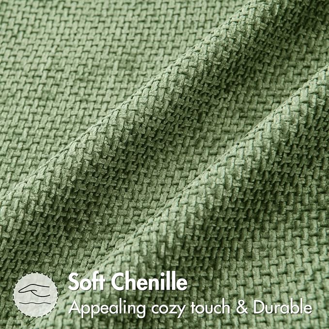 MIULEE Decorative Couch Throw Pillow Covers 20x20 Inch Sage Green 2 Pack | Modern Boho Accent, Soft Chenille Pillow Covers, Farmhouse Cushion Cases for Home Decor Bed Sofa Living Room