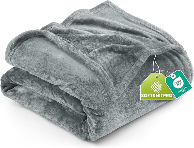 Utopia Bedding Soft Fleece Bed Blanket King Size Ash Grey (90x102 Inch) | Microfiber Plush Warm Lightweight Breathable Cozy Blanket Anti-Static, All Season Use, Gift for Women and Men