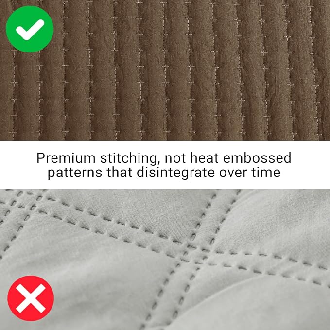 King Size Quilt-Lightweight Coffee Bedspreads King Quilt Bedding Set | Soft Coverlet with 2 Pillow Shams for All Seasons, Suitable for Bed, Couch, 3 Pieces, 106"x94"