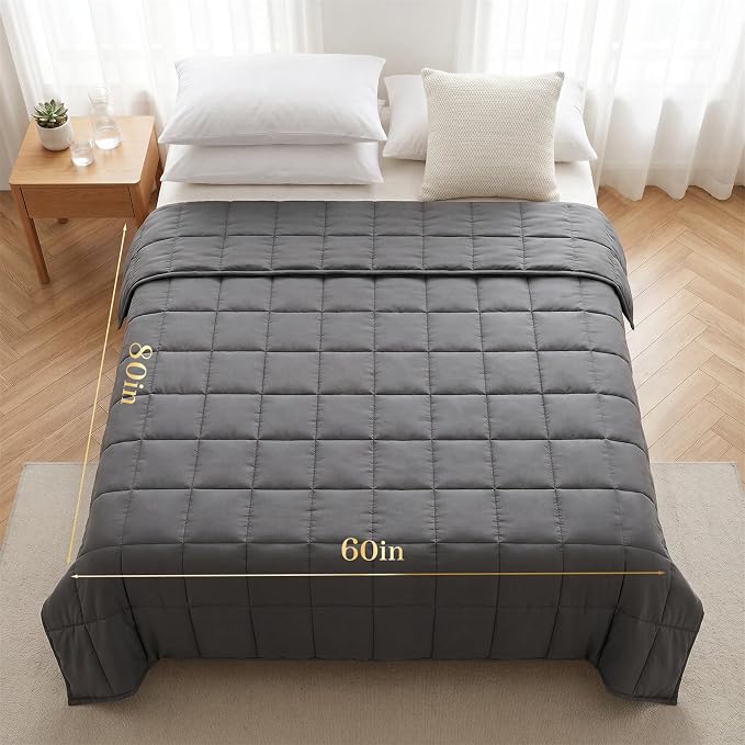 Machine Washable Weighted Blanket for Adults - Heavy Blankets for All-Season Sleeping, Cooling Soft & Breathable with Premium Glass Beads (78” x 85”｜25lbs)