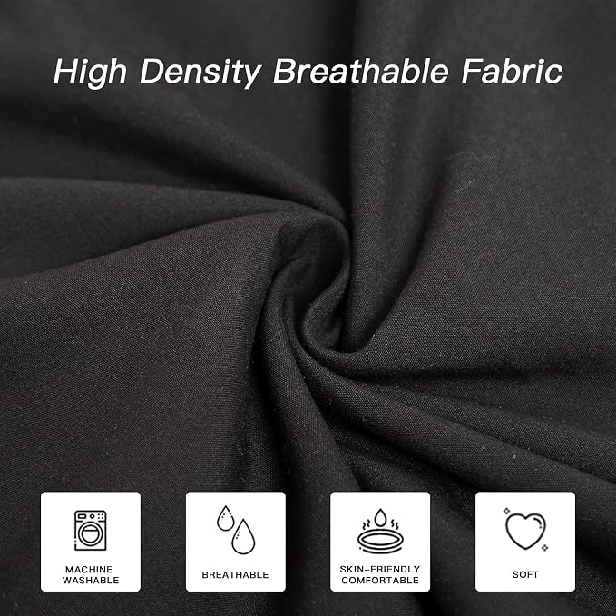 DOWNCOOL Luxury Full Body Pillow Insert with Fiber Cover - Ultra Soft Body Pillow for Sleeping - Breathable Long Bed Pillow Insert, 20"x54"(Black, with Cover)