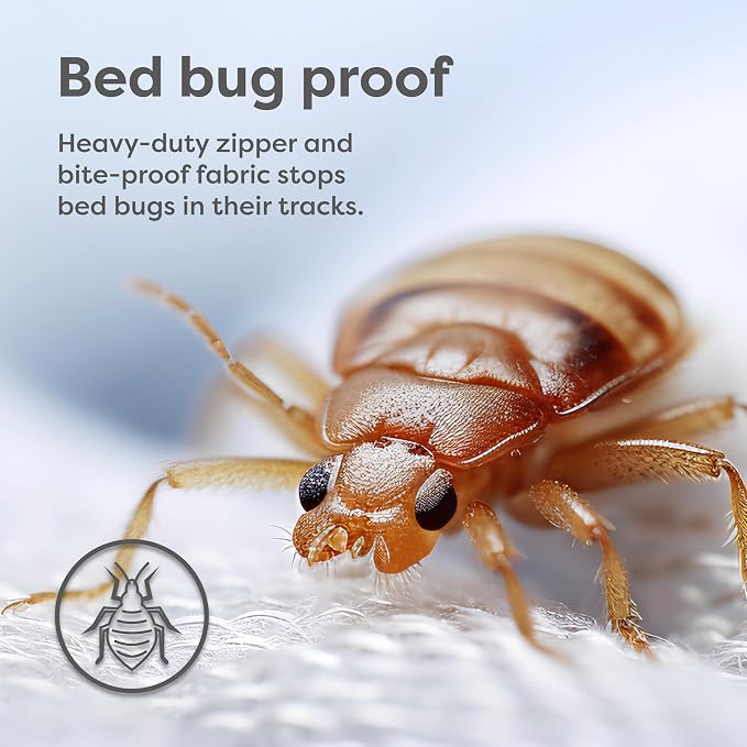 HOSPITOLOGY PRODUCTS Mattress Encasement - Zippered Bed Bug Dust Mite Proof Hypoallergenic - Sleep Defense System - Full/Double - Waterproof - Stretchable - Low Profile 9" Depth - 54" W x 75" L