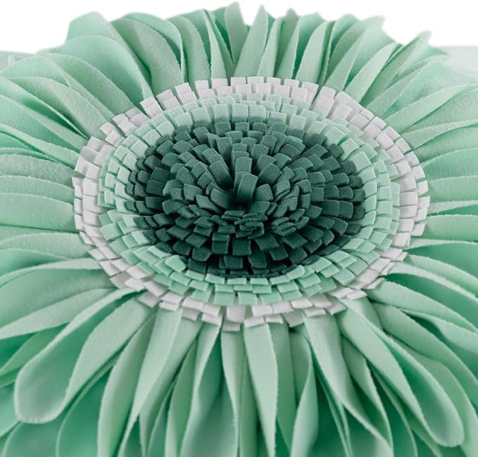 OiseauVoler Decorative 3D Flower Throw Pillow Cover for Couch 18 x 18 Inch
