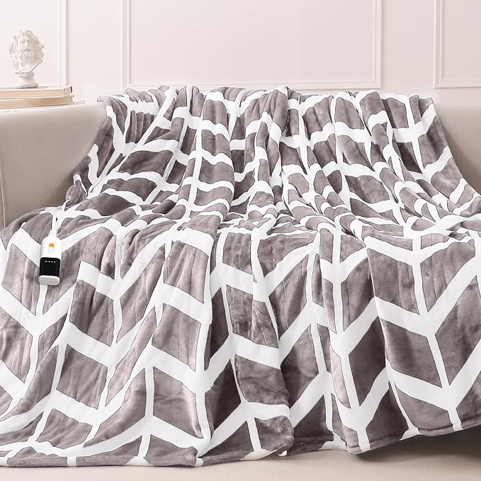 VENTIMI Heated Blanket Full, 9 Heat Levels & 2-10 Hours Auto Off, Beige | ETL & FCC, Fast Warming, 72" x 84", Flannel and Sherpa, Couch Bed Use, Machine Washable, Removable Controller