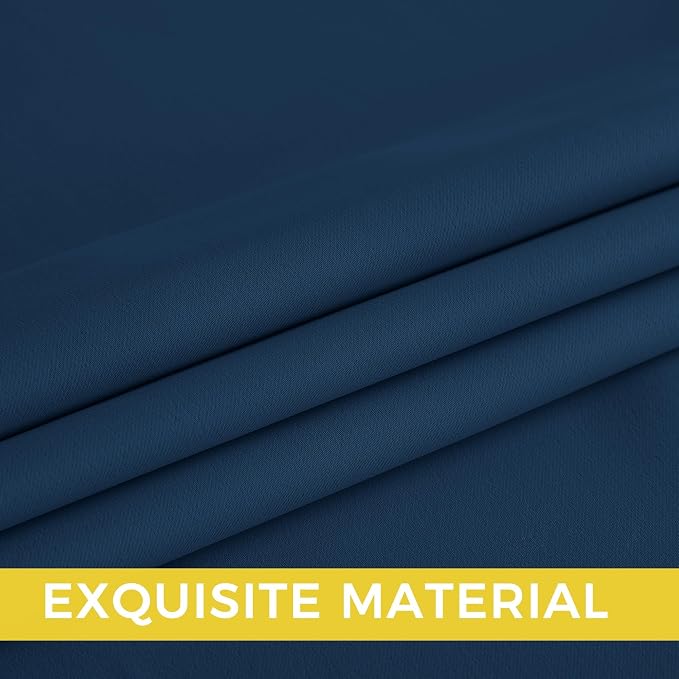 NICETOWN Morrocan Blue Decor Room Darkening Curtains 63 Inches Long 2 Panel | For Living Room, For Nursery, Thermal Insulated, Blackout Drapes, Grommet, Noise Reducing, Window Curtains