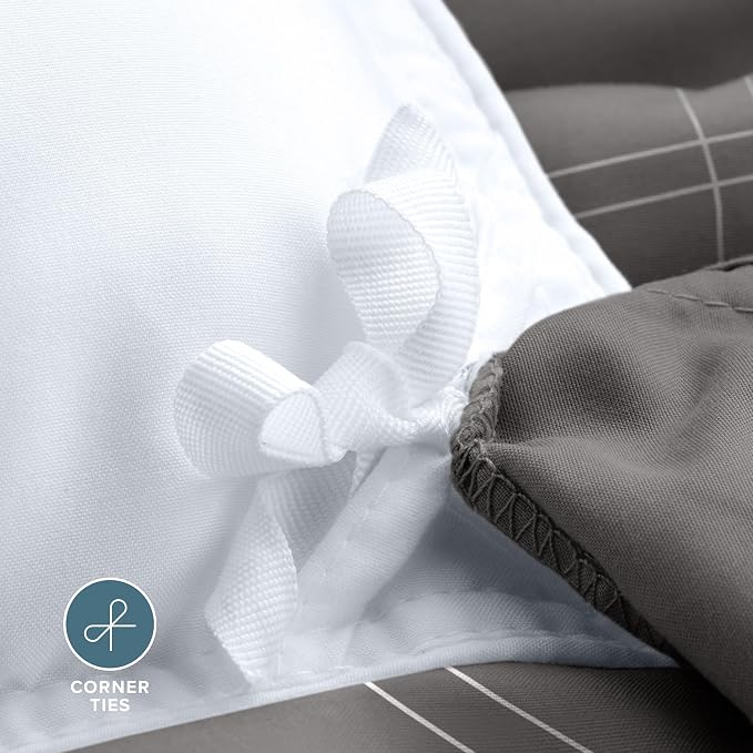 Bare Home Duvet Cover Set 1800 Ultra-Soft (King, Modern Plaid - Grey/White) | Lightweight, Cooling, Breathable, Premium 1800 Ultra-Soft, All-Season