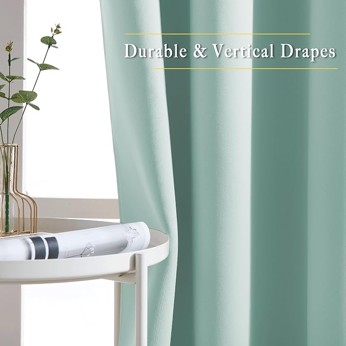 NICETOWN Aqua Blue Doorway Curtains 78 inches Long, Grommet Privacy Door Curtains Room Darkening Thermal Window Treatments for Bedroom/Living Room, 2 Panels, W52 x L78