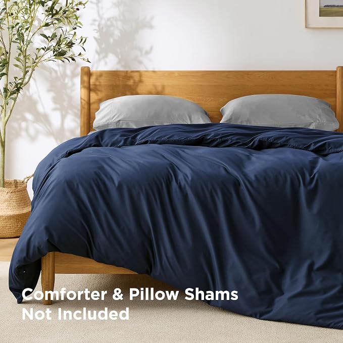 Bedsure Duvet Cover Queen Size, 1Pc Soft Double Brushed Bedding, Navy Blue | For Kids & Adults, 90"x90", Only 1 Comforter Cover, No Pillow Shams, Hotel Luxury, Breathable, Lightweight, Zipper Closure