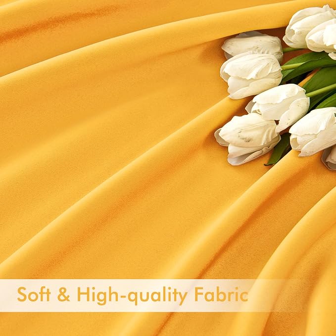 MIULEE Yellow Back Tab Blackout Curtains 52x96 Inch Long 2 Panels Set | Rod Pocket Pinch Pleated, Thermal Insulated, Bedroom Living Room Darkening Drapes, Light Blocking Floor to Ceiling Curtains