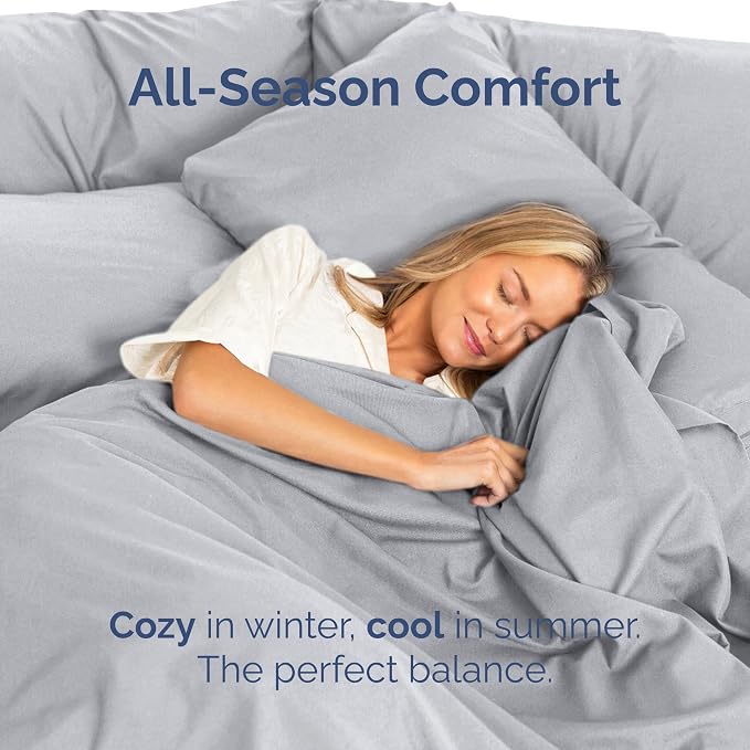Full Flat Sheet - Single Top Flat Sheet Only - Soft & Cooling - Steel Blue | Hotel Luxury Top Flat Sheet Only, Ultra-Soft, Breathable & Cooling, Fade & Wrinkle Free, Easy-Care, Stain & Shrink Resistant