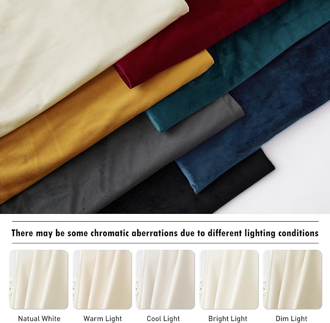 RYB HOME Velvet Curtains 84 inches for Large Window, Room Divider Curtains | Thermal Insulated， Privacy UV Heat Blocking, Back Tab, Drapes for Sliding Patio Door, W62 x L84, Cream White, 2 Panels