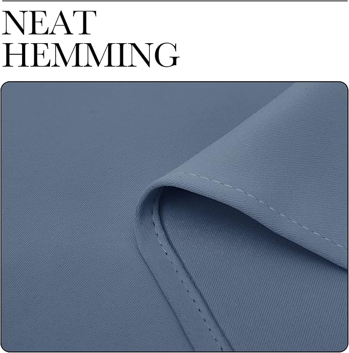 NICETOWN Kitchen Curtains, Stone Blue, 34" W x 45" L, 2PCs | Small Window Curtains & Drapes Thermal Insulated Solid Grommet Panels for Cupboard, Loft, Cafe, Dining Room
