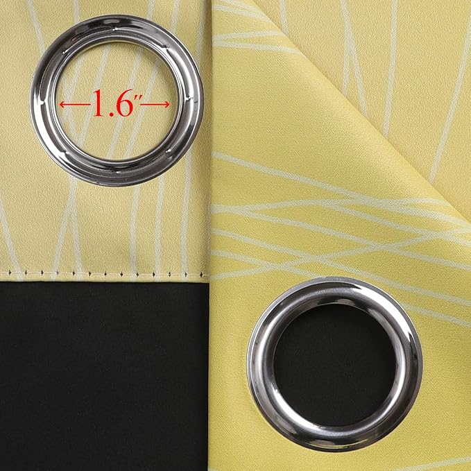 Yellow and Purple Ombre Blackout Curtains for Bedroom 45 Inches Long | Estelar Textiler Light Blocking Curtains for Short Window,Thermal Insulated,Room Darkening Grommet Drapes,52Wx45L,2 Panels