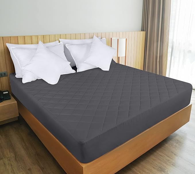 Quilted Fitted Mattress Pad, Queen Mattress Protector Topper with Deep Pocket Stretches up to 16 Inches, Machine Washable Mattress Cover by Utopia Bedding (Grey) | Soft Breathable Fitted Mattress Cover, Noiseless, Deep Pockets & Machine Washable for Ho...