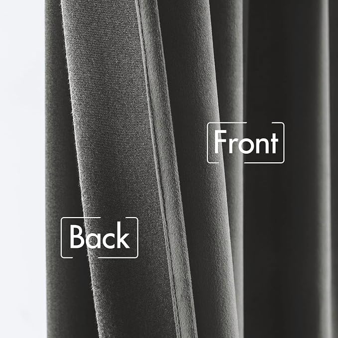 MIULEE Velvet Curtains 52x84 inches 2 Panels Gray Blackout Curtains | Luxury, Bedroom Living Room, Thermal Insulated, Super Soft Window Drapes, Rod Pocket & Back Tab
