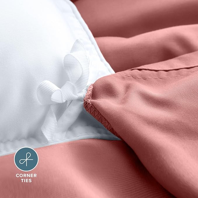 Bare Home Duvet Cover Set 1800 Ultra-Soft (King, Dusty Rose) | Lightweight, Cooling, Breathable, Premium 1800 Ultra-Soft, All-Season