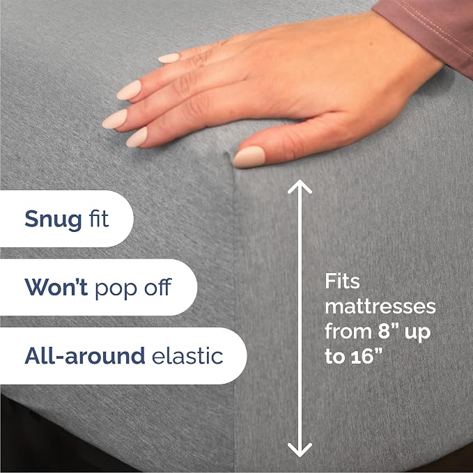 Queen Size 4 Piece Sheet Set - Breathable & Cooling Sheets - Heathered Grey | Hotel Luxury Bed Sheets for Women & Men, Deep Pockets, Easy-Fit, Extra Soft and Wrinkle Free Sheets, Oeko-Tex Bed Sheet Set