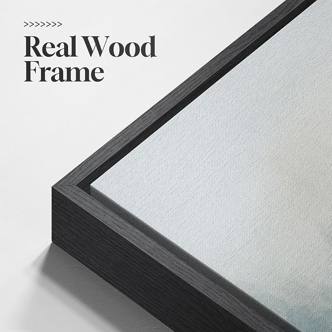 Large Framed Blue Abstract Landscape Wall Art, 3 Piece Set, Each 20x30 In | Misty lake mountain pictures, Watercolor canvas prints, Nature painting, Artwork for wall, Wall decor for living room bedroom