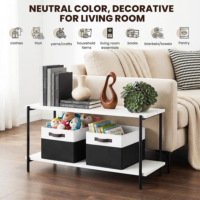 6 Pack Closet Organizers and Storage Bins, Cute Dorm Room Essentials for Clothes Beddings Bags, Under Bed Storage Containers, Apartment Essentials Baskets for Organizing (14L*10W*9.5H)