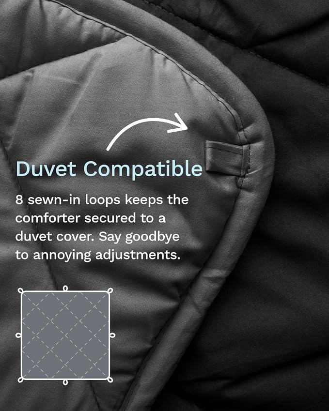 ViscoSoft Full Comforter - Cloud-Soft Down Alternative Duvet Insert, All Season Cooling Lightweight Reversible Quilted Blanket for Bedroom & Guest Room, Oeko-TEX Certified, Black/Gray | All Season Cooling Lightweight Reversible Quilted Blanket - OEKO-T...
