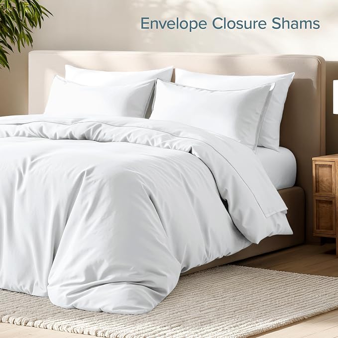 Bare Home Duvet Cover Set 1800 Ultra-Soft (Twin/Twin XL, White) | Lightweight, Cooling, Breathable, Premium 1800 Ultra-Soft, All-Season