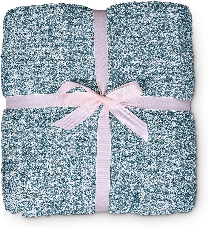 MH MYLUNE HOME Ultra Soft Ribbed Throw Blanket Plush, Blue, 60"x80" | Reversible Fleece Throw Blanket, Comfy Fluffy Fuzzy Plush Blanket Throws for Couch Sofa Bed, Cozy Blankets for Women Gift