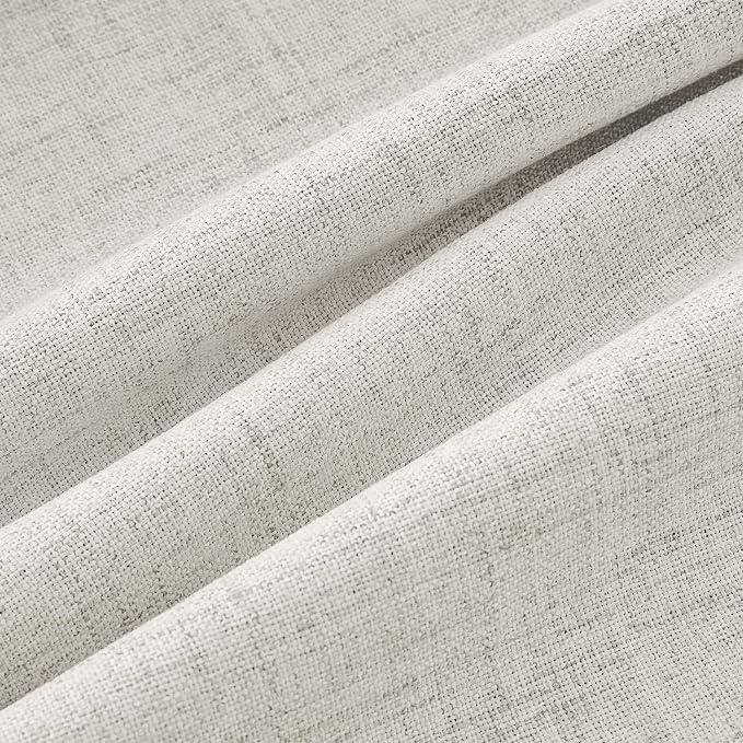 MIULEE 100% Blackout Linen Curtains 42 x 63 Inch Cream White 2 Panels | Thermal Insulated, Room Darkening Drapes for Bedroom Living Room, Back Tab Rod Pocket Pinch Pleated, Solid Luxury Decor