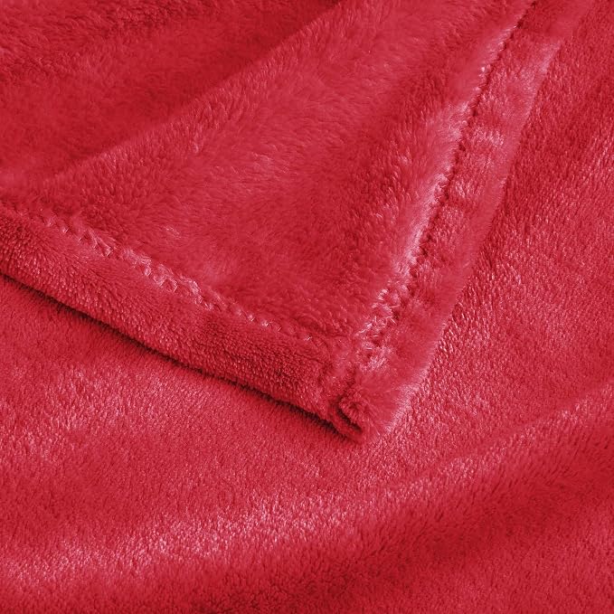 BEDELITE Fleece Blanket Soft Plush Oversized Bed Blanket Red 120"x120" | Ultra Soft Plush Fleece, Lightweight Warmth, All Season Comfort, Fade Resistant, Machine Washable, Perfect for Sharing