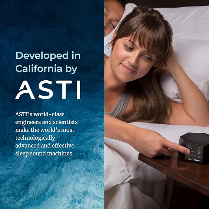 Adaptive Sound Technologies LectroFan Classic Sound Machine, Black | Soothing Sound Machine for Sleep with a Built-in Sleep Timer, Non-Looping Sounds, Speech Privacy and Compact Design