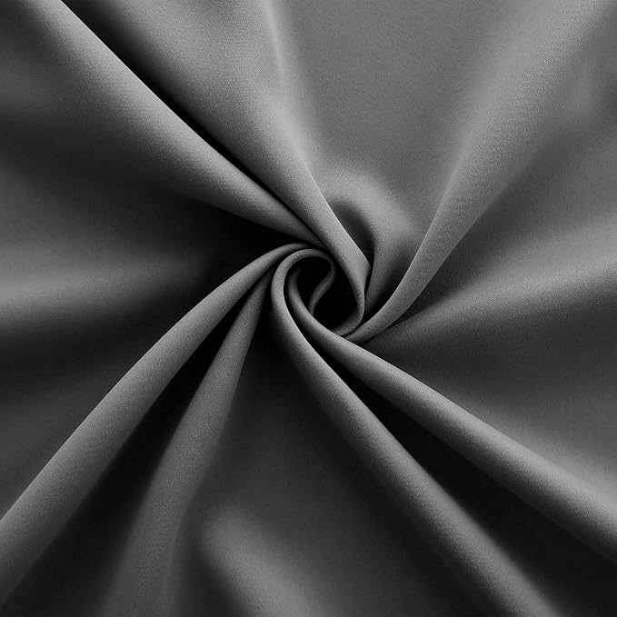 KOUFALL Blackout Curtains for Living Room 63 Inch Length,Extra Wide 72 Inches Dark Gray Drapes 63 Inches Long 2 Panels Set,