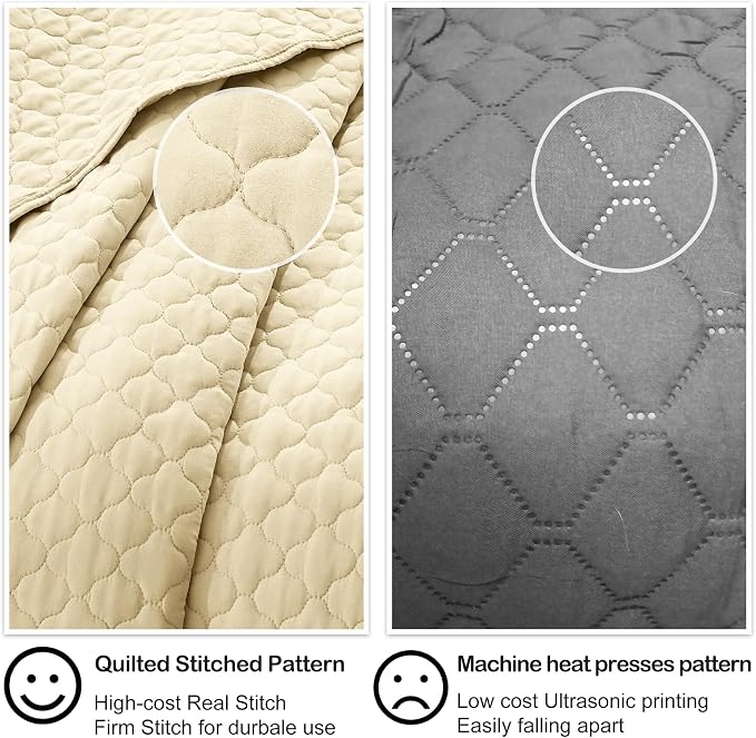 HORIMOTE HOME Quilt Twin Size Light Yellow, Lightweight Quilt for Summer Ultra-Soft Microfiber Modern Style Quilted Clouds Pattern Bedspread Quit Set 2 Pieces (1 Quilt and 1 Pillow Sham)