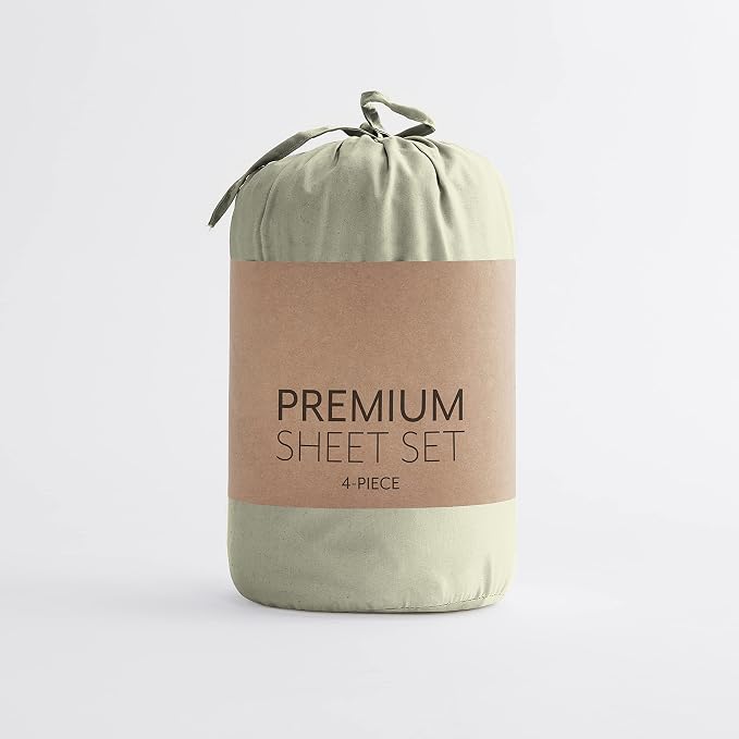 Linen Market Bed Sheets for Full Size Bed (Sage) - Sleep Better Than Ever with These Soft and Cooling Full Sheets - Deep Pocket Fits 16" Thick Beds - 4 Piece Full Sheet Set