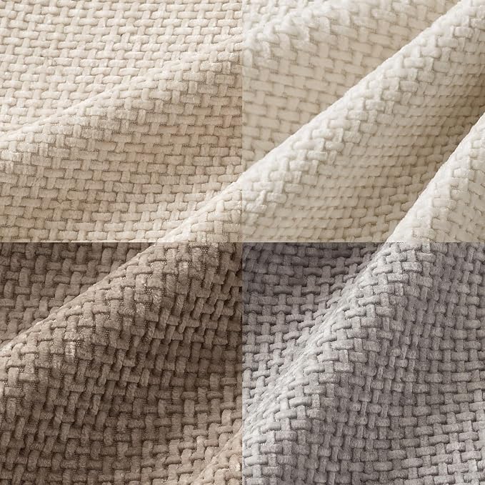 MIULEE Decorative Chenille Pillow Covers Neutral Beige 20x20 Pack of 4 | Modern Home Decor, Cozy Cream Collection, Couch Throw Pillows, Farmhouse Boho Cushion Covers for Sofa Bed Living Room
