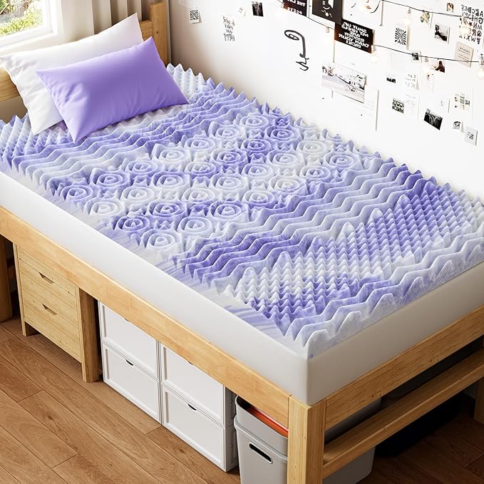 Dreamsmith Twin Mattress Topper, 4 Inch 7-Zone Memory Foam Mattress Topper Pressure Relief, Cooling Gel Infused Foam Mattress Pad, Made with CertiPUR-US® Certified Foam, Oeko-Tex Certified