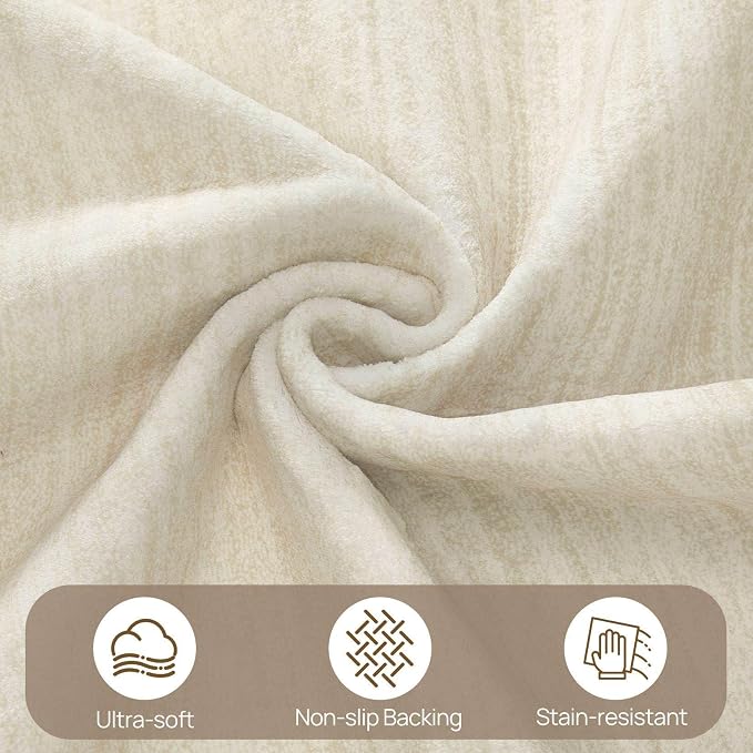 UERMEI 6x9 Washable Area Rug - Neutral Modern Abstract Living Room Rugs, Non-Slip Soft Large Indoor Floor Carpet for Bedroom Home Office & Under Dining Table Decor, Brown/Beige