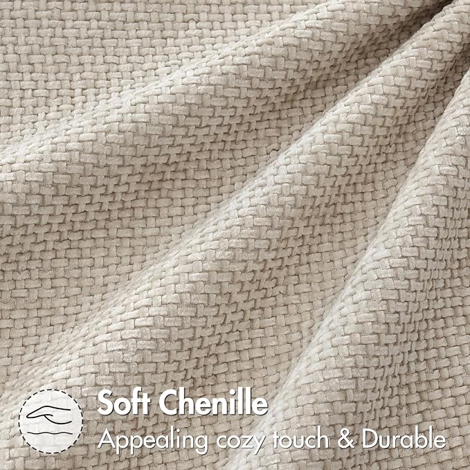 MIULEE Decorative Couch Throw Pillow Covers 18x18 Inch Neutral Beige 2 Pack | Modern Boho Accent, Soft Chenille Pillow Covers, Farmhouse Cushion Cases for Home Decor Bed Sofa Living Room