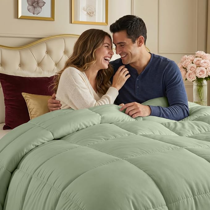 Utopia Bedding Duvet Insert, Twin Comforter 64 x 88 Inches, Sage Green | Cozy All Season Comforter for Kids and Teens, Unisex, Down Alternative Fill, Soft Microfiber Shell, Machine Washable.
