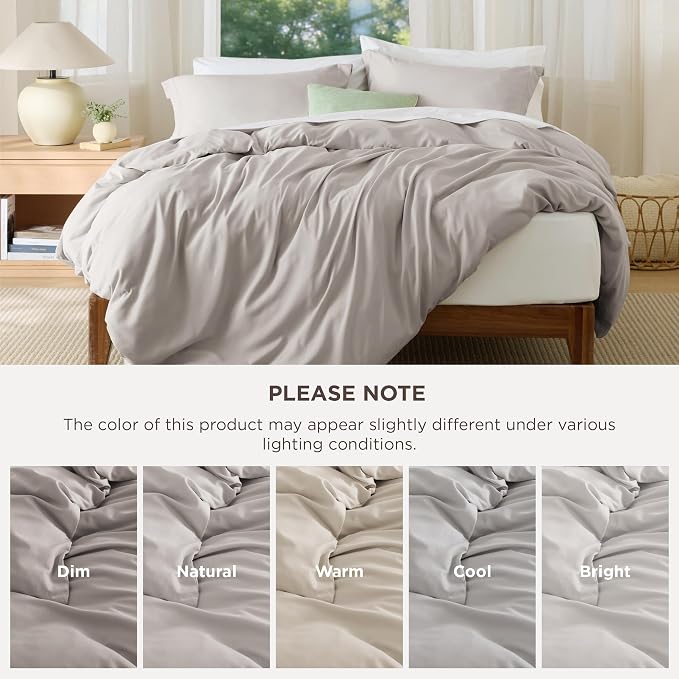 Bedsure Duvet Cover King Size, Soft Double Brushed Bedding Set, 3Pcs, Taupe | For Kids & Adults, 104"x90" Comforter Cover, Hotel Luxury, All Season, Breathable, Easy Care, Lightweight, Zipper Closure