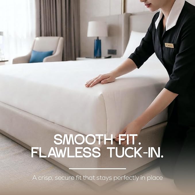 Bulk 20-Pack Queen Flat Sheet Only, Hotel Top Sheet for Resort, White | Commercial Grade Sheet, Ultra Soft Microfiber, Breathable Fabric, Wrinkle And Fade Resistant, Easy Care
